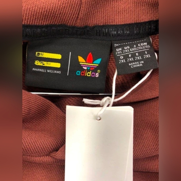 Adidas  Pharrell Williams Unisex Basic Brown Hoodie Sizes S 2XL NWT MSRP $100 - Picture 4 of 10